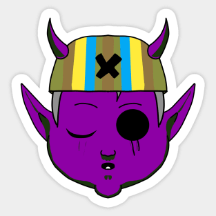 purple alien baby Sticker